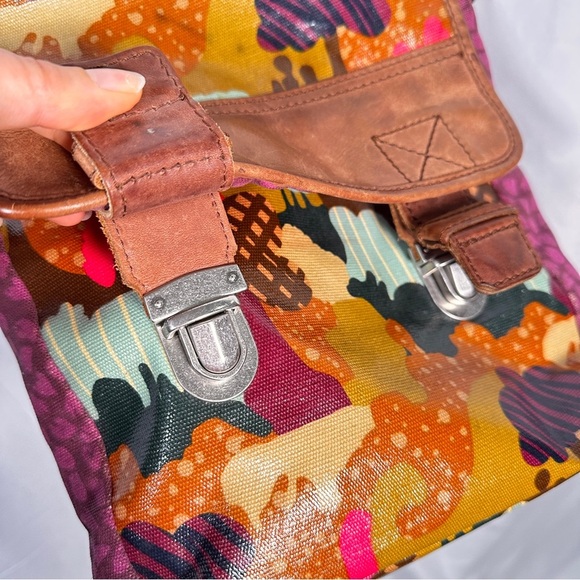 Fossil Key-Per Multicolor Coated Canvas Crossbody Festival Y2K Retro Lightweight - Picture 5 of 15
